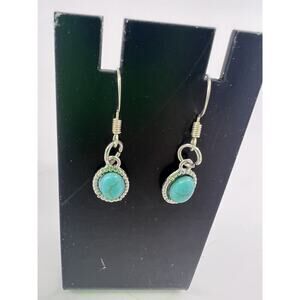 Handmade Earrings Turquoise Silver Dangle Gift Lightweight New